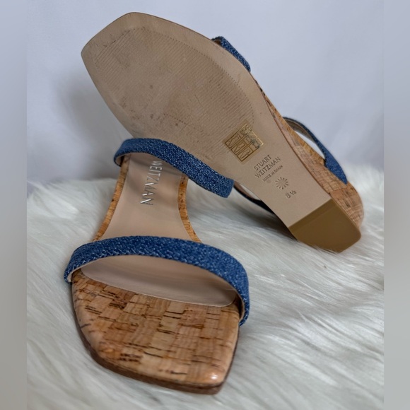 Stuart Weitzman Aleena 50 Wedge Sandals Size 8.5 - Picture 4 of 6